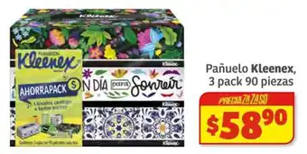 Pañuelo Kleenex, 3 pack 90 piezas
