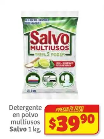 Soriana Súper Detergente en polvo multiusos Salvo 1 kg. oferta