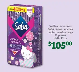 Toallas femeninas Saba buenas noches nocturna extra larga 36 piezas Hello Kitty