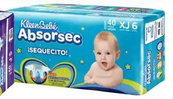 Pañales Absorsec etapa 6 de 40 piezas x 2