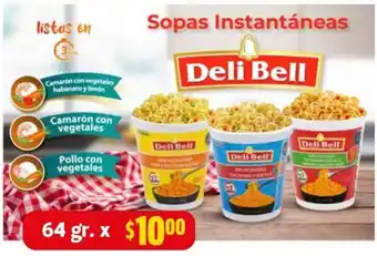 Farmacias Guadalajara Sopas Instantáneas Deli Bell 64gr oferta