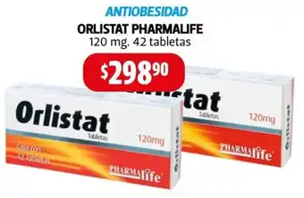 Farmacias Guadalajara ANTIOBESIDAD ORLISTAT PHARMALIFE 120 mg. 42 tabletas oferta