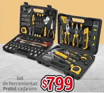 Soriana Híper Set de herramientas Pretul cada uno oferta