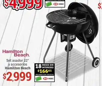 Soriana Híper Hamilton Beach Hamilton Beach Set asador 22" y accesorios oferta