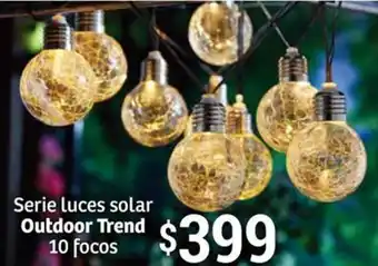 Soriana Híper Serie Luces solar Outdoor Trend 10 focos oferta