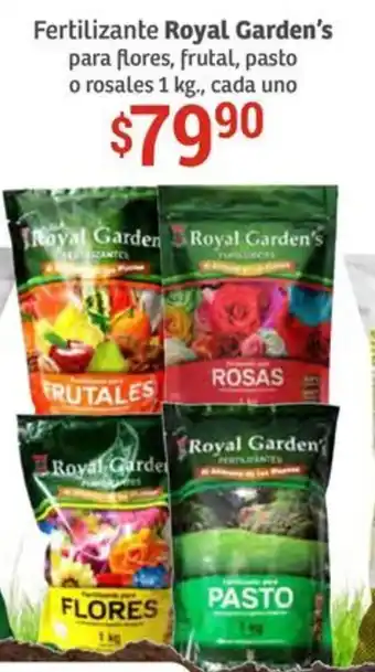 Soriana Híper Fertilizante Royal Garden's para flores, frutal, pasto o rosales 1 kg., cada uno oferta