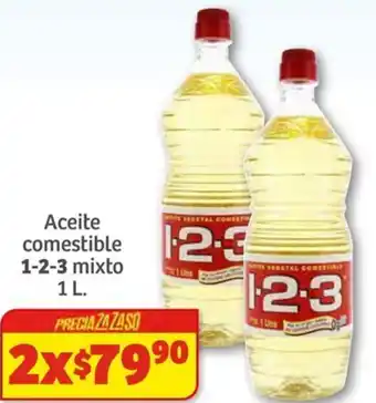 Aceite comestible 1-2-3 mixto 1L