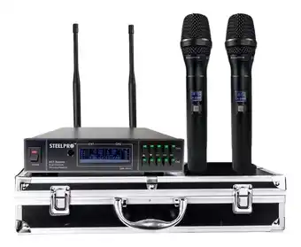 Mercado Libre Microfono Uhf Profesional Steelpro Frecuencia Multicanal Color Negro oferta