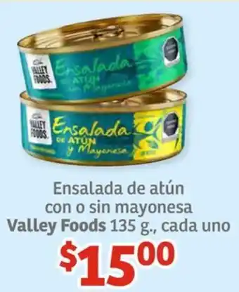 Soriana Híper Ensalada de atún con o sin mayonesa Valley Foods 135g oferta
