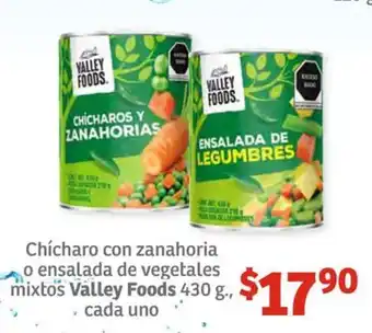 Soriana Híper Chícharo con zanahoria o ensalada de vegetales mixtos Valley Foods 430g oferta