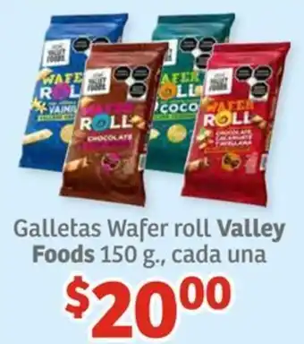 Soriana Híper Galletas Wafer roll Valley Foods 150g oferta