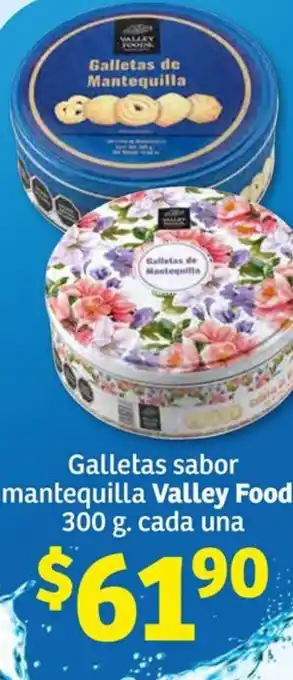 Soriana Híper Galletas sabor mantequilla Valley Foods 300g oferta