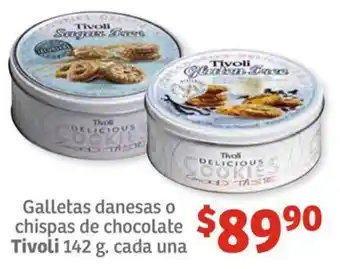 Soriana Híper Galletas danesas o chispas de chocolate Tivoli 142g oferta
