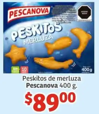 Soriana Híper Peskitos de merluza Pescanova 400g oferta