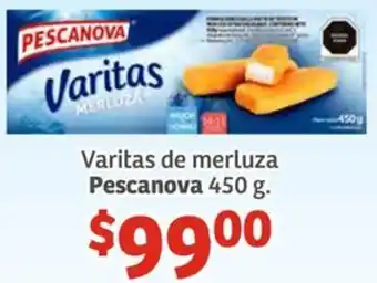 Soriana Híper Varitas de merluza Pescanova 450g oferta