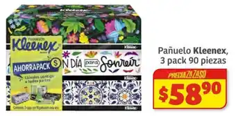 Soriana Híper Pañuelo Kleenex, 3 pack 90 piezas oferta