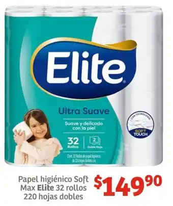 Soriana Híper Papel higiénico Soft Max Elite 32 rollos 220 hojas dobles oferta