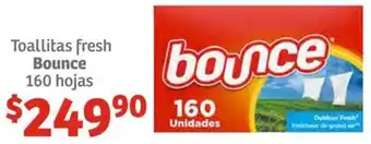 Soriana Híper Toallitas fresh Bounce 160 hojas oferta