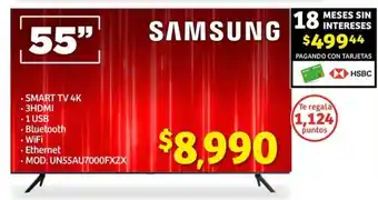 Soriana Híper SAMSUNG SMART TV 4K 55" oferta