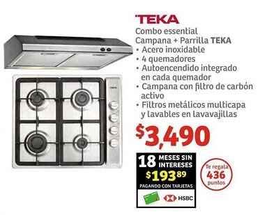TEKA Combo essential Campana + Parrilla