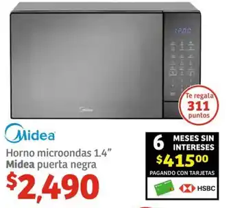 Soriana Híper Midea Horno microondas 1.4" Midea puerta negra oferta