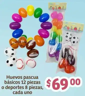 Huevos pascua básicos 12 piezas o deportes 8 piezas, cada uno