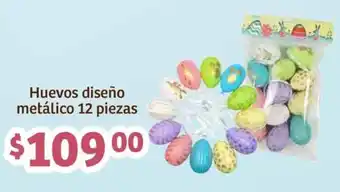 Huevos diseño metálico 12 piezas