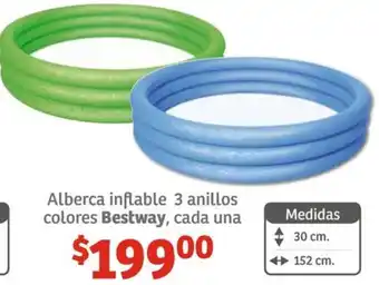 Alberca inflable 3 anillos colores Bestway, cada una
