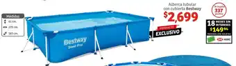 Soriana Híper Alberca tubular con cubierta Bestway oferta
