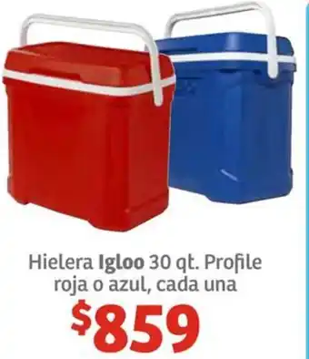 Hielera Igloo 30 qt. Profile roja o azul, cada una
