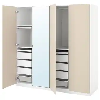 Pax / reinsvoll/Åheim Combinación de clóset, blanco/beige grisáceo, 200x60x201 cm
