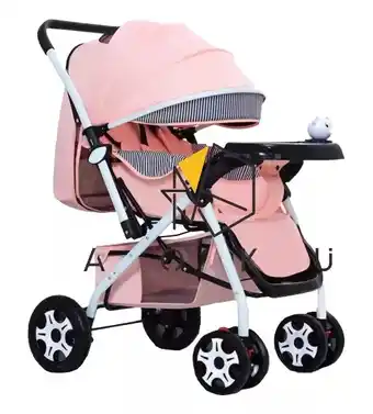 Carriola de paseo Aoku 1 2022 rosa con chasis color blanco