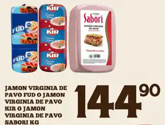 Alsuper Jamon Virginia de Pavo Fud/Kir/Sabori oferta
