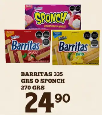 Alsuper Barritas 335g o Sponch 270g oferta