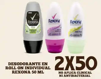 Desodorante en Roll On Individual Rexona 2x50ml