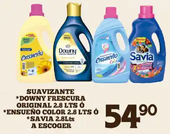 Alsuper Suavizante Downy Frescura Original/Ensueño Color /Savia 2.8lts oferta