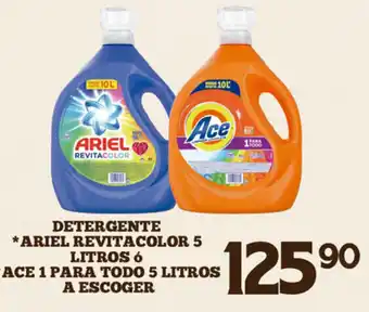 Alsuper Detergente Ariel Revitacolor 5lt/Ace 1 para Todo 5lt oferta