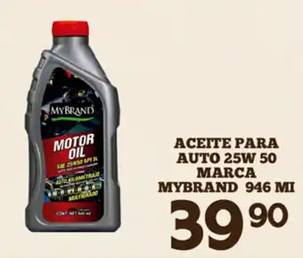 Alsuper Aceite para auto 25W 50 Marca Mybrand 946ml oferta