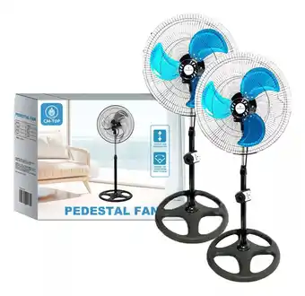 Mercado Libre 2 Piezas Ventilador Pedestal 3 Aspas 3 Velocidades Ajustable Aspas De Metal Azules 50 Cm Diametro Hogar Oficina oferta