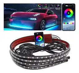 Mercado Libre Coche Chasis Luces Juego De 4 Tira Led Rgb Para Tubo De Auto oferta