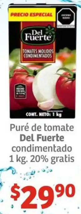 Soriana Híper Puré de tomate Del Fuerte condimentado 1kg 20% gratis oferta
