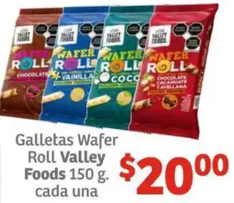 Soriana Híper Galletas Wafer Roll Valley Foods 150g oferta