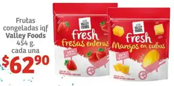 Soriana Híper Frutas congeladas iqf Valley Foods 454g oferta
