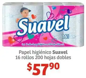 Soriana Híper Papel higiénico Suavel 16 rollos 200 hojas dobles oferta