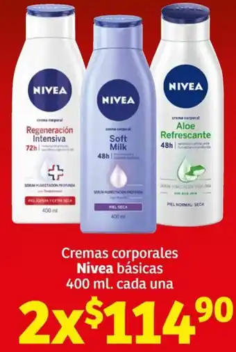 Soriana Híper Cremas corporales Nivea básicas 2x400ml oferta