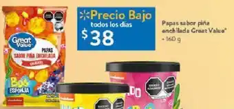 Walmart Papas sabor piña enchilada Great Value 160g oferta