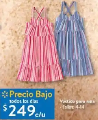 Walmart Vestido para niña Tallas: 4-14 oferta