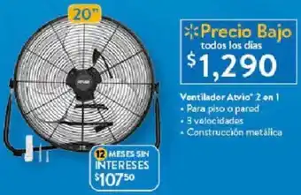 Walmart Ventilador Atvio 2 on 1 20" oferta