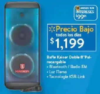 Walmart Bafle Kaiser Doble 8" oferta