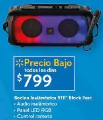 Walmart Bocina Inalámbrica STF Block Fest oferta